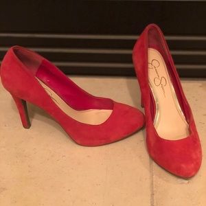 Jessica Simpson red holiday heels